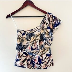 Boston Proper Tropical One Shoulder Top